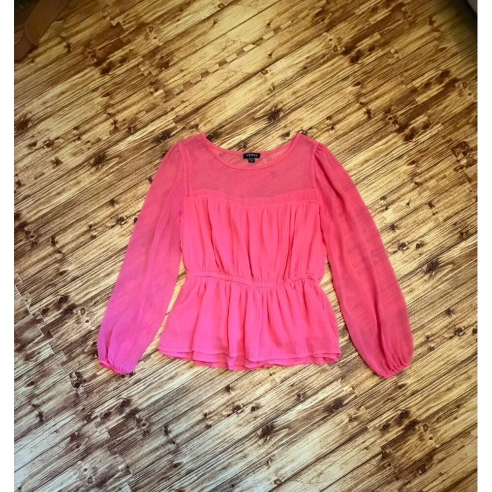 Pink Mesh Sweetheart Top